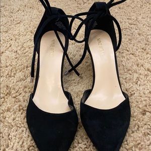 Black suede heels